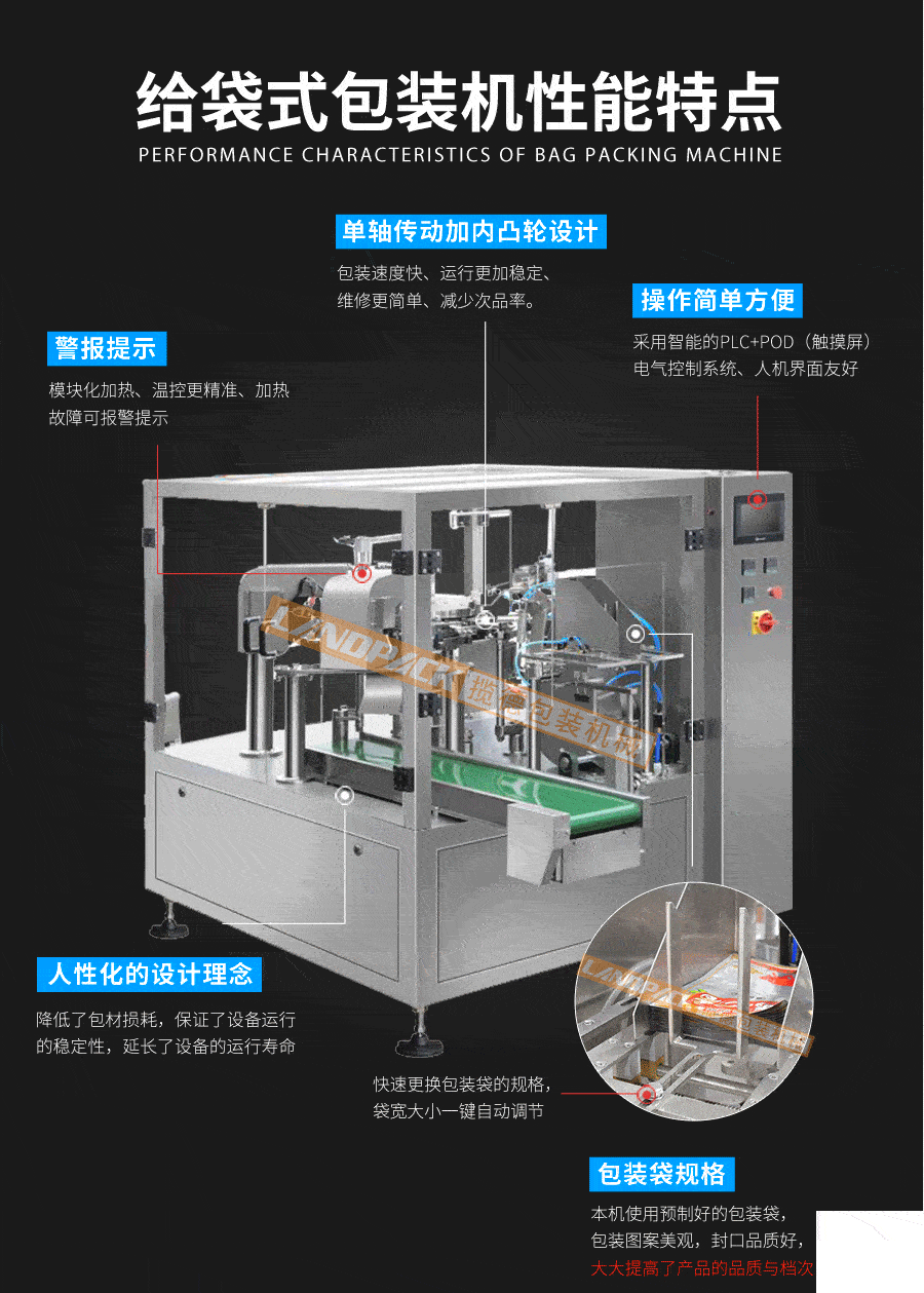 全自动液体水透明四边袋包装机